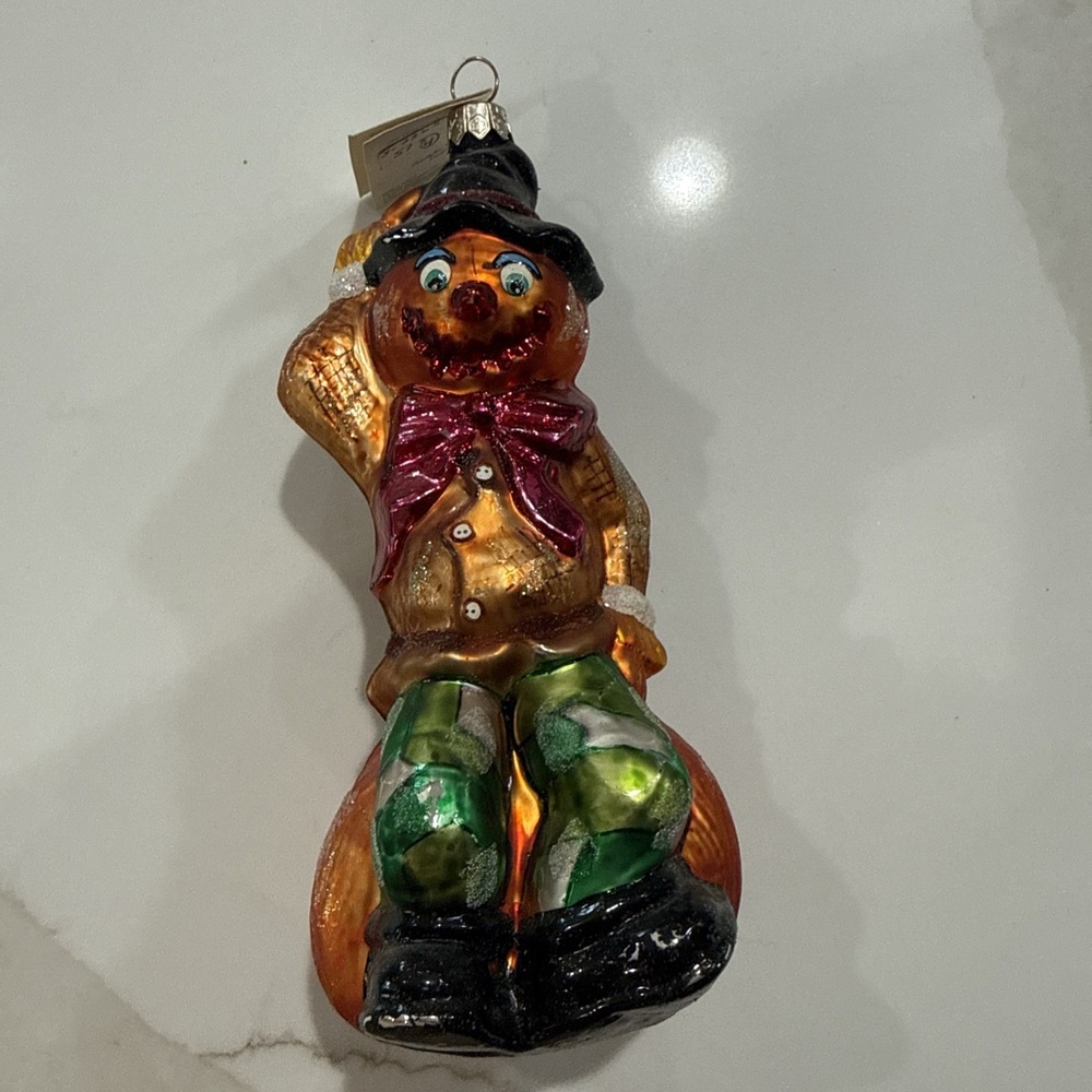 Vintage Discontinued Christopher Radko Fall Ornament Sleepy Hollowhead Scarecrow